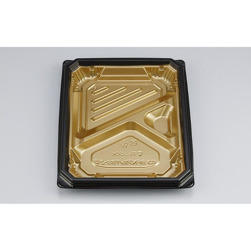 シーピー化成 弁当容器 BFNアルバ8S-2平 本漆GB 本体画像