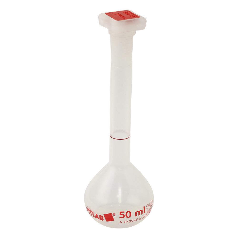 PMPメスフラスコ（PP栓付き） 50mL