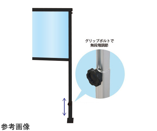 ブラックカウンターパーテーション　600×900mm 黒いカウンターパーテーションが正面から見える状態、シンプルなデザインでスムーズな表面仕上げ。