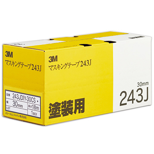 ｽｺｯﾁ ﾏｽｷﾝｸﾞﾃｰﾌﾟ 243J塗装用 30mm×18m 0.8mm厚 1ｾｯﾄ(40巻:4巻×10ﾊﾟｯｸ)画像
