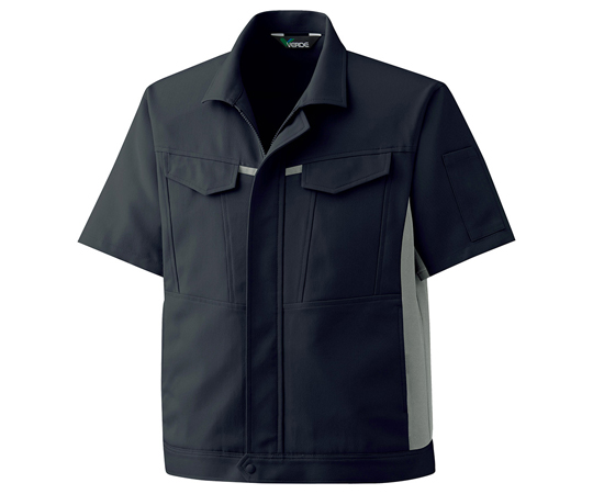 春夏作業服 帯電防止JIS適合 男女共用半袖ジャンパー チャコール SS画像