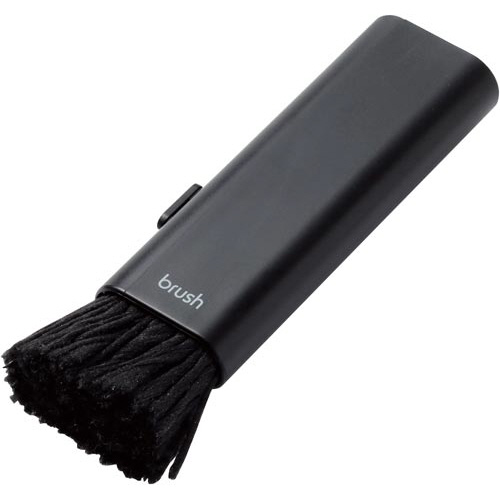コンパクトクリーニングブラシ　２種類の毛　除電　黒画像