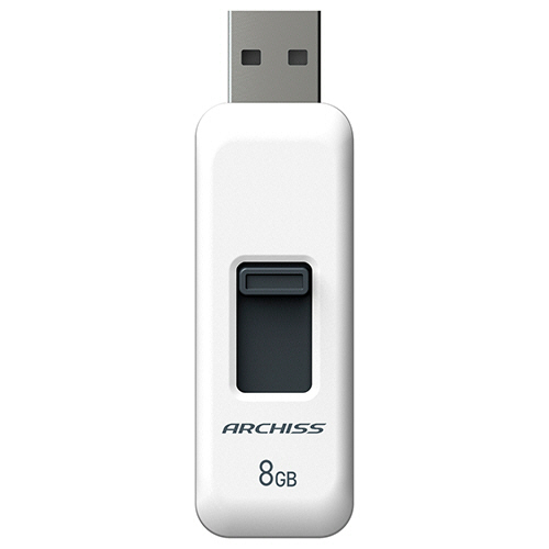 USB2.0 ｽﾗｲﾄﾞ式ﾌﾗｯｼｭﾒﾓﾘ 8GB ﾎﾜｲﾄ 1個画像
