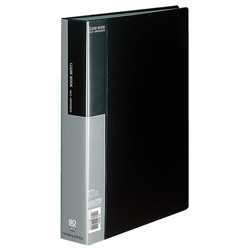 ｸﾘﾔｰﾌﾞｯｸ(ﾍﾞｰｼｯｸ) 固定式 A4ﾀﾃ 80ﾎﾟｹｯﾄ 背幅48mm 黒 1ｾｯﾄ(4冊)画像