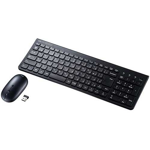 マウス付きワイヤレスキーボード　テンキー付き　ブラック　1セット
