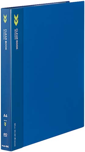 クリヤーブックＫ２　固定式Ａ４縦４０Ｐ青１０冊画像