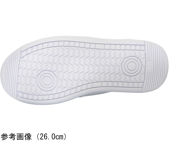 軽量安全シューズ セーフライト 白 25.5cm 白い軽量安全シューズが斜めから見える状態。