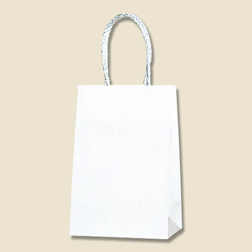 手提げ紙袋（白・口折丸紐・幅160×マチ90×高さ235mm）画像