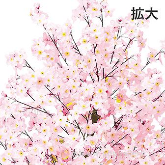 ナチュラル桜立木（大） (高さ：180cm） 枝葉が広がる立木のシルエットが正面から見える状態