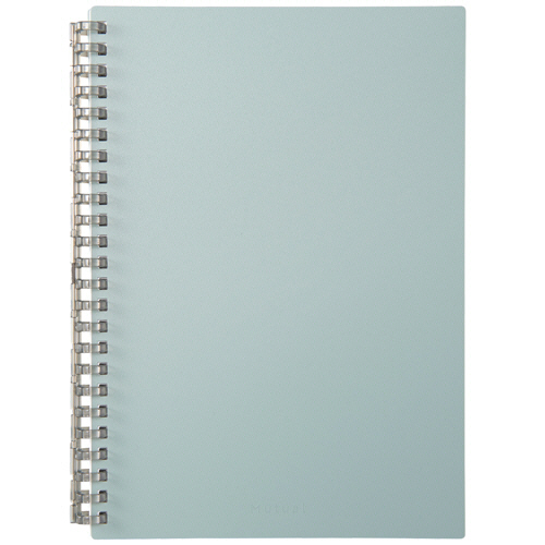 Mutual ｵｰﾌﾟﾝﾘﾝｸﾞﾉｰﾄ A5ﾀﾃ 24穴 5mm方眼罫 ﾘｰﾌ50枚付属 ﾗｲﾄﾌﾞﾙｰ 1冊