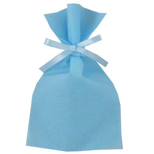 ソフトバッグベーシック2穴リボン巾着 S3 薄 パステルブルー画像