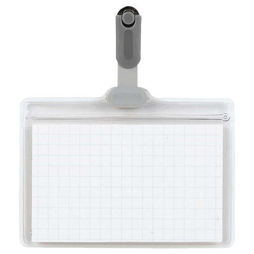 ﾀｯｸﾞ名札(ｿﾌﾄｹｰｽ) 名刺･IDｶｰﾄﾞ用 360度回転ｸﾘｯﾌﾟ ﾖｺ型 1ｾｯﾄ(10個)画像