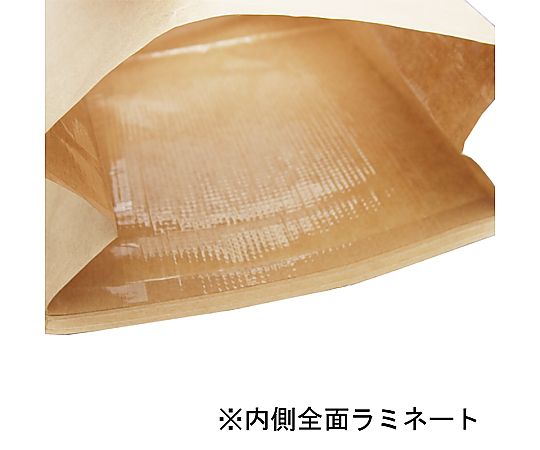 窓付角底袋ワイヤー付　12-6　未晒無地　内側前面ラミネート　10枚 透明の窓がある角底袋が上部に折り返されている状態