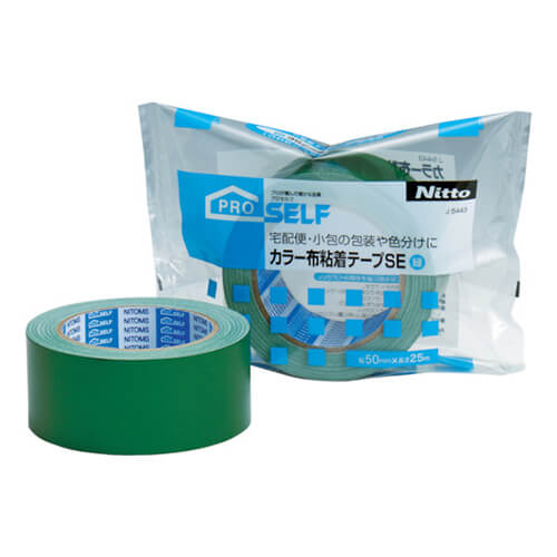 ニトムズ カラー布粘着テープSE 緑 50mm×25m J5443画像