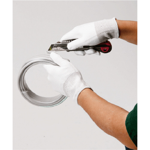 ｸﾞﾗｽﾌｧｲﾊﾞｰ手袋 ﾉﾝｺｰﾄ M 白 1双画像