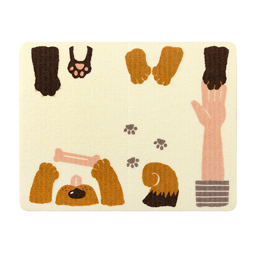 おくだけ吸着 ﾍﾟｯﾄ用ﾗﾝﾁｮﾝﾏｯﾄ 犬柄 1枚画像