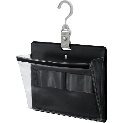 さっと出し入れできる壁掛けﾎﾟｹｯﾄ 小物用 ﾌﾞﾗｯｸ 1個画像