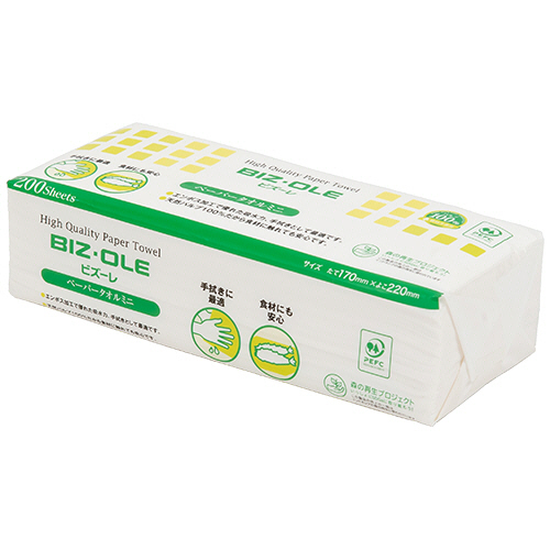 ﾋﾞｽﾞｰﾚ ﾍﾟｰﾊﾟｰﾀｵﾙﾐﾆ(ｴｺﾉﾐｰ) 200枚/ﾊﾟｯｸ 1ｹｰｽ(40ﾊﾟｯｸ)画像