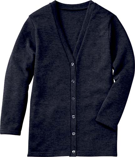 カーディガン　ロング丈　ネイビー　ＬＬ画像