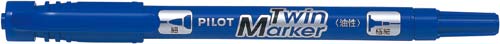 油性マーカー　ツインマーカー　細・極細　青