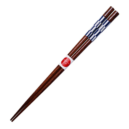 箸 23cm ジャパニーズスタイル陶器柄 木製 市松画像