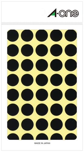 カラーラベル　丸型　１５ｍｍ径　黒画像