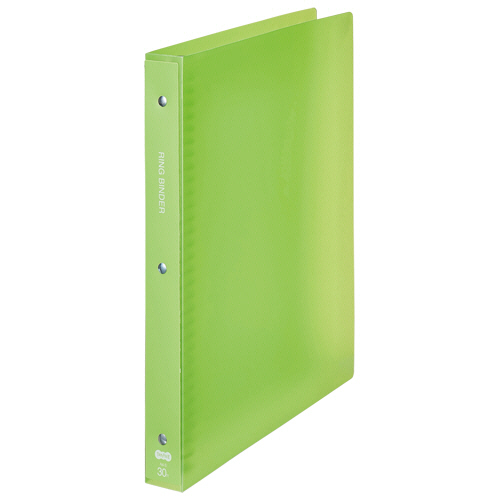 30穴ﾊﾞｲﾝﾀﾞｰ(透明PP表紙) A4ﾀﾃ 90枚収容 背幅34mm ﾗｲﾄｸﾞﾘｰﾝ 1ｾｯﾄ(10冊)画像