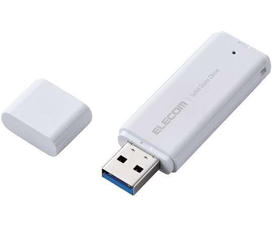 外付けSSD ポータブル USB 5Gbps USB3.2（Gen1） 小型 キャップ式 1TB ホワイト