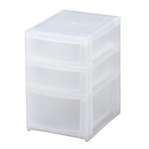 収納ケース 引き出し 幅19.5×奥行26.5×高さ30.5cm A5 浅2深1段 クリア画像