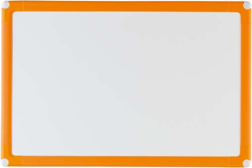 樹脂枠ホワイトボード　オレンジ枠３００×４５０ｍｍ画像