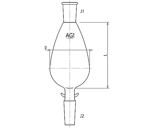 KD濃縮フラスコ　200mL　24/40・24/40画像