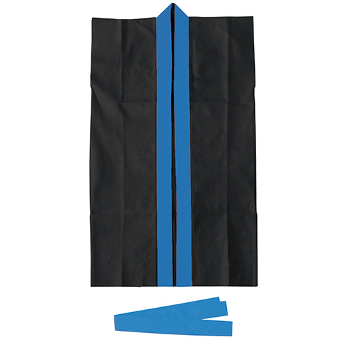 ｶﾗｰ不織布ﾛﾝｸﾞﾊｯﾋﾟ(ﾊﾁﾏｷ付) Sｻｲｽﾞ 黒(襟青) 1着