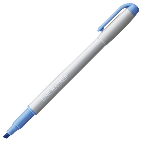 蛍光ﾏｰｶｰ ｼﾝｸﾞﾙﾀｲﾌﾟ(ｷｬｯﾌﾟ式) ﾀﾞｰｸﾌﾞﾙｰ 1ｾｯﾄ(10本)画像