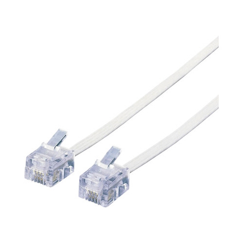 スリムモジュラーケーブル６極４芯　１ｍ　ホワイト画像