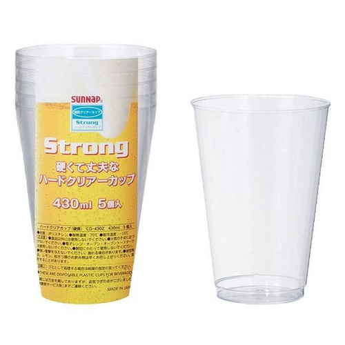 コップ 使い捨て プラスチック クリアカップ 430ml 5個入画像