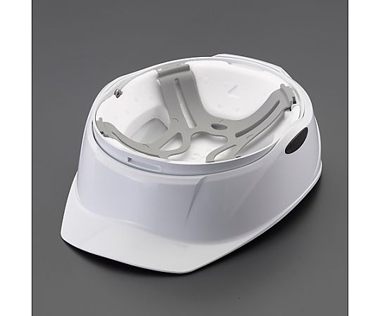 防災用ヘルメット(回転式/白) 回転機構のある白いヘルメットが正面を向いている状態
