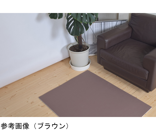 滑り止め　マルチシート　1150×1600mm　2枚セット　ブラウン×2 平らな面に広げられた2枚の茶色いシート、周囲には滑り止めのテクスチャが見える状態。