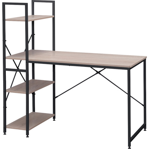 ＩＲＩＳ　５７４２１９　ラック付きデスク　１２００×６２０　ライトナチュラル／ブラック画像