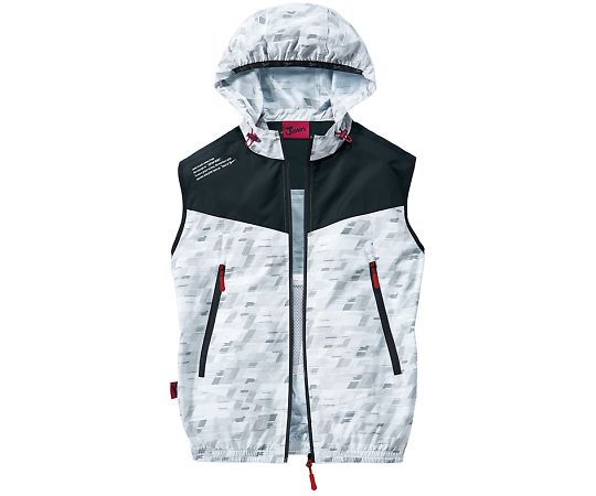 マウンテンパーカータイプの空調服ベスト　シルバーカモフラ　5L