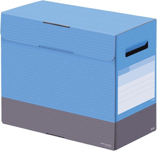 ボックスファイル　フタ付き　１５０ｍｍ　青画像