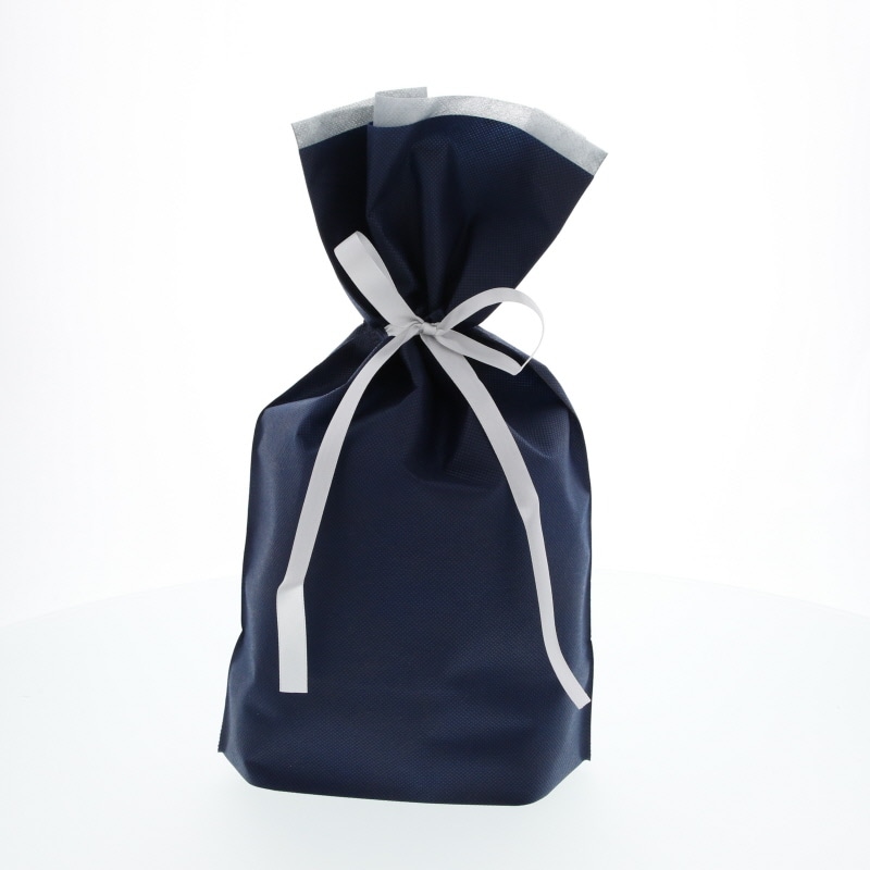 ＦＫ３０８３　不織布巾着袋　ネイビーＭ　１０枚入画像