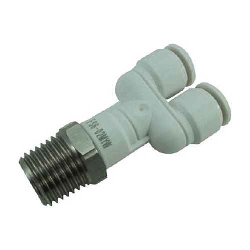 ﾀｯﾁｺﾈｸﾀｰﾌｧｲﾌﾞ ﾒｲﾙﾌﾞﾗﾝﾁﾜｲ(ﾎﾜｲﾄﾎﾞﾃﾞｨｰ)6mm･R1/4 1個画像