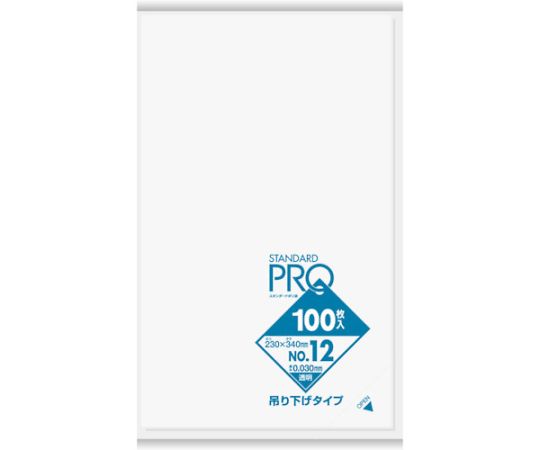 L12Hスタンダードポリ袋吊り下げタイプ（0.03）12号 1袋（100枚入）画像