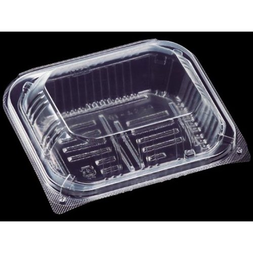 フードパック PPSA-10 Z エフピコ 透明なフードパックが横向きに置かれ、複数の食材が詰め込まれている様子