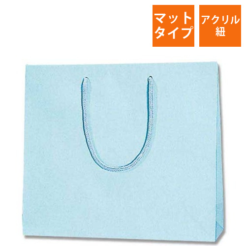 手提げ紙袋（水色 塗工・アクリル紐・幅330×マチ100×高さ290mm）画像
