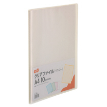 ｸﾘｱﾌｧｲﾙ A4ﾀﾃ 10ﾎﾟｹｯﾄ 背幅8mm ｲｴﾛｰ 1ｾｯﾄ(10冊)画像