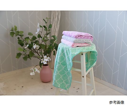 マイクロファイバーバスタオル MF モフモフモロッカン 60×120cm PURPLE 1セット（10枚入） 柔らかなパープルのタオルが10枚折りたたまれて整然と並んでいる様子