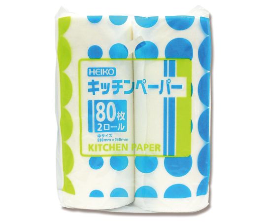 HEIKO キッチンペーパー 中 80枚×2ロール