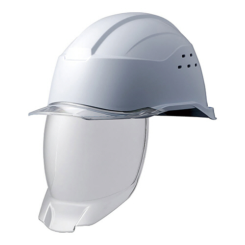 PC製ﾍﾙﾒｯﾄ(ｸﾘｱﾊﾞｲｻﾞｰ･ﾌﾙﾌｪｲｽｼｰﾙﾄﾞ面付･通気孔･KP付) 侍II ﾎﾜｲﾄ/ｸﾘｱ 1個画像