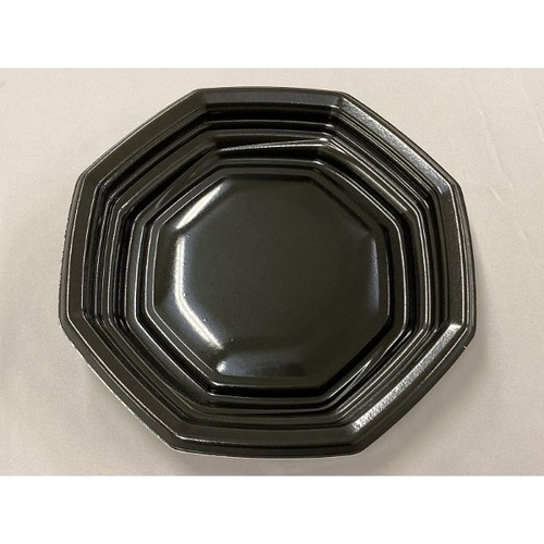 中央化学 軽食容器 TP オルマ 八角21 黒 本体画像